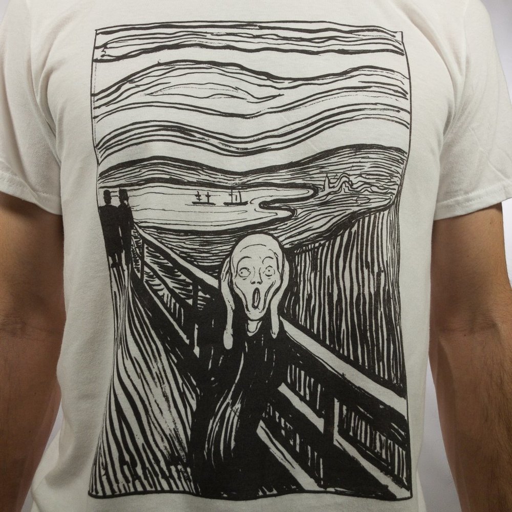 The Scream White Graphic Print Tee T-Shirt S M L XL - Picture 2 of 8